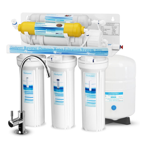Geekpure 6-Stage Reverse Osmosis Water Filter System with Various Mineral Filter-75GPD